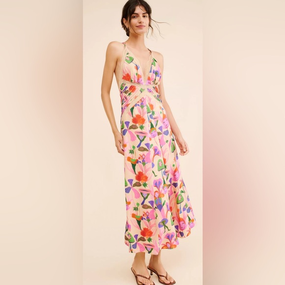 Fairies Sand Slip Midi Dress EUC - Picture 1 of 8